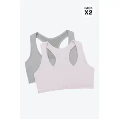 LILI PINK - Top para niña con tecnología sin costuras paquete x2