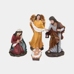 GENERICO - Pesebre Tradicional Navideño 11 Unidades Resina 19 cm(la mas alta) Color