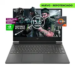 HP - Portatil Gamer Victus Ryzen 7 7745HS 16GB/ 512 SSD / RTX 4050 6GB / 15.6″ 144 Hz W11H