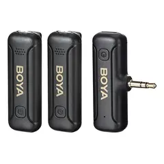 BOYA - Micrófono Inalámbrico Doble Entrada 35mm Plug Play Negro