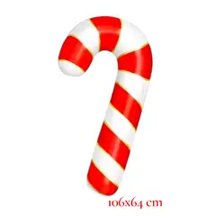 GENERICO - Globo Metalizado Bastón de Navidad Grande 106×64 cm