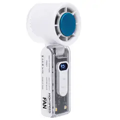 GENERICO - Ventilador portátil de mano con refrigeración de aire recargable de 6 velocidades de color blanco