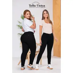 TRUCCOS JEANS - Jean Skinny Tiro Alto Talla única Negro Exclusivo Marca Trucco´s