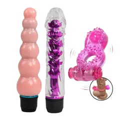 GENERICO - Kit Erotico Vibrador Bala + Anillo Retardante + Plug Vibrador Anal