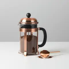 BIGCENTER - Cafetera Prensa Francesa - Capacidad 800ml - En Vidrio -Color Oro Rosa