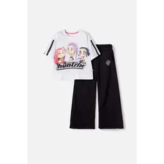 MIC - Conjunto de K- pop Demon Hunters blanco y negro para niña