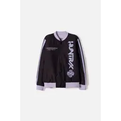 MIC - Chaqueta de K- pop Demon Hunters con cierre negro para niña