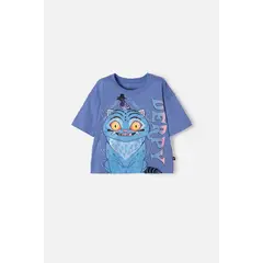 MIC - Camiseta de K- pop Demon Hunters manga corta azul para niña