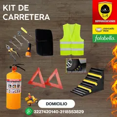 GENERICO - Kit de Carretera Completo con Extintor Chaleco Reflectivo Conos Triángulo y Herramientas