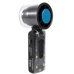 GENERICO - Ventilador portátil de mano con refrigeración de aire recargable de 6 velocidades de color Negro