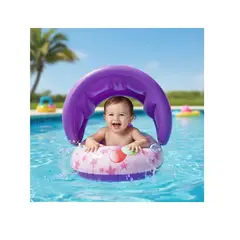 INFANTILES CAJUROMIX - Flotador Cajuromix 55cm Con Techo Redondo rosa con morado