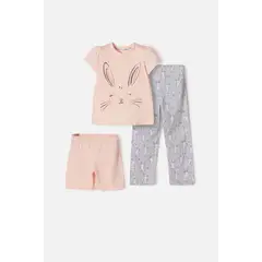 LITTLEMIC - Pijama de x3 piezas multicolor para niña 2T a 5T