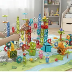 OTRAS MARCAS - Kit de Bloques Magneticos Paraiso Dinosaurio x 223 Piezas