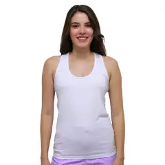 BOCARED - EMMA ATLETICA PARA DAMA EN RIB CON ESPALDA MARIPOSA EN COLOR BLANCO