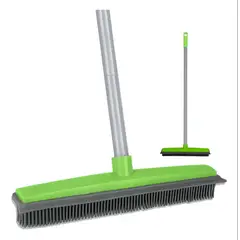GENERICO - Escoba De Goma Para Remover Pelo En Alfombras Y Pisos Verde