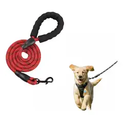 GENERICO - Correa Para Perro Grande Resistente Larga Gruesa Premium Roja