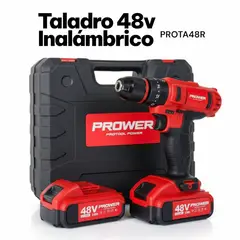 GENERICO - Taladro Inalámbrico Protool Prower 48v Percutor Mas Caja Accesorios 2 Baterias Rj
