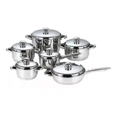 NIA - Juego Ollas Batería Cocina Original 12 Piezas Acero Inoxidable