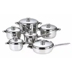 NIA - Juego Ollas Batería Cocina Original 12 Piezas Acero Inoxidable