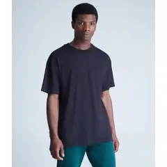 ATMOS - Camiseta Básica Manga Corta Oversize Para Hombre Negro