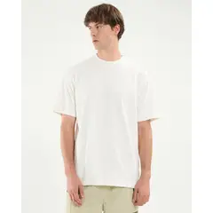 ATMOS - Camiseta Básica Manga Corta Oversize Para Hombre Blanco