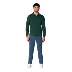 LEC LEE - Camiseta Polo Hombre Manga Larga Verde XLVerde