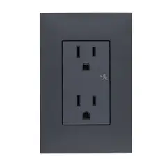 SIMON - Tomacorriente Dúplex Negro 25 Plus