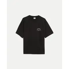 ATMOS - Camiseta Manga Corta Relaxed Fit Para Hombre Negro