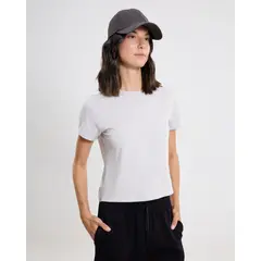ATMOS - Camiseta Manga Corta Boxy para Mujer Deportiva Color Gris Marca