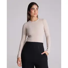 ATMOS - Camiseta Para Mujer Manga Larga Color Beige Marca #31090146