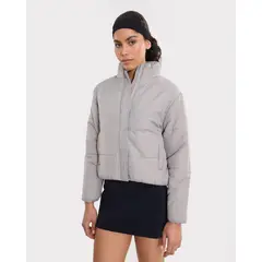 ATMOS - Chaqueta Acolchada Cuello Alto Para Mujer Gris