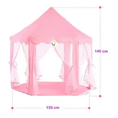 GENERICO - Castillo Rosa Armable Grande Niñas Carpa Portable Cortinas