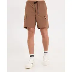 ATMOS - Short Cargo Con Cordón Ajustable Para Hombre Café
