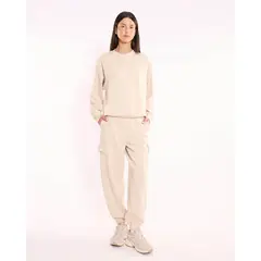 ATMOS - Jogger Cargo Plush Para Mujer Crema