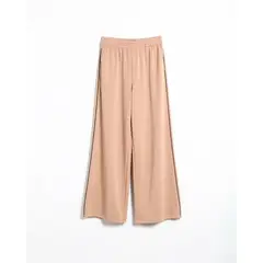 ATMOS - Pantalón Amplio Básico Con Venas Plush Para Mujer Crema