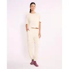 ATMOS - Pantalón Cargo Plush para Mujer Deportiva Color Beige Marca