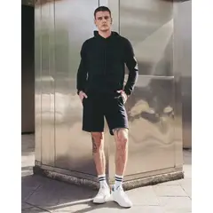 ATMOS - Short Con Cortes Plush Para Hombre Negro