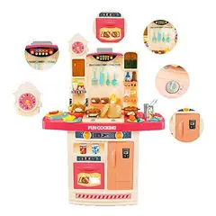DIMA JUGUETES - Cocina Infantil con Vapor y Agua Real Modelo Juego de Cocina Grande con Luces Sonidos y Accesorios