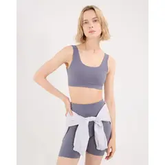 ATMOS - Top Soporte Medio Con Cut Out Aerius Skin Para Mujer Gris