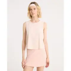 ATMOS - Camiseta Para Mujer Manga Sisa Cuello Redondo Color Crema Marca #31090275