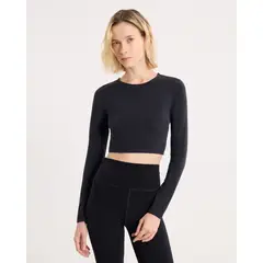 ATMOS - Camiseta Manga Larga Con Cut Out En Espalda Para Mujer Negro