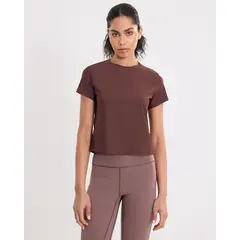 ATMOS - Camiseta Para Mujer Manga Corta Cuello Redondo Color Café Marca #31090295