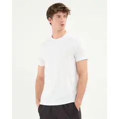ATMOS - Camiseta Deportiva Manga Corta Regular Fit Para Hombre Blanco