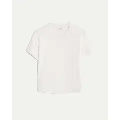 ATMOS - Camiseta Manga Corta Boxy Para Mujer Blanco