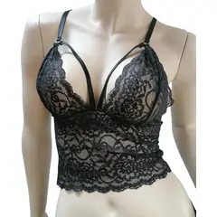 VIA7 - Blusa Transparente de Malla - Cuello Alto si incluye top