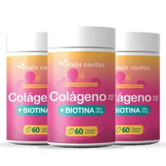 NUTRIPHARMA - Plan 3 Frascos Colágeno Hidrolizado + Biotina Vitalis Navitas