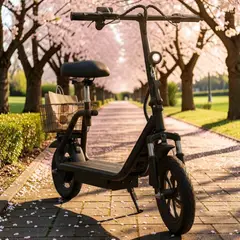 KIDSHOP - Monopatin Electrico Con Canasto Y Asiento 25 Km/h 350w Sg05