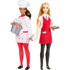 BARBIE - Amigas Chef y Camarero Set de Muñecas