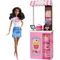 BARBIE - Carreras Set de Panadería con Muñeca Afroamericana