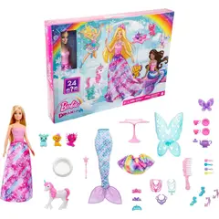 BARBIE - Calendario de Adviento Dreamtopia 24 Sorpresas Muñeca Pets Accesorios
